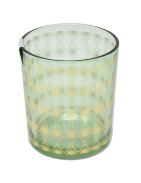 Teelichthalter -Orio- Glas 10x9cm gold-grün