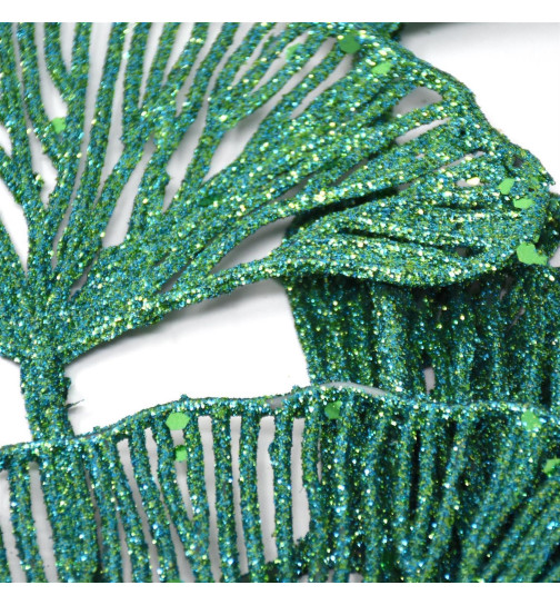Stiel -Ginko Leaves- Kunstblume 70cm grün-glitter