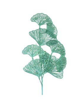 Stiel -Ginko Leaves- Kunstblume 70cm gr&uuml;n-glitter