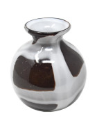 Vase -Maceo- Glas 12x10cm braun-weiss