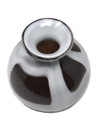 Vase -Maceo- Glas 12x10cm braun-weiss