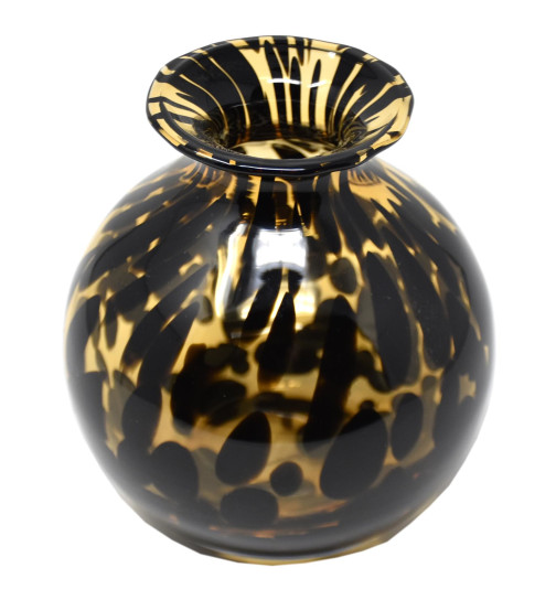 Vase -Tigre- Glas 15x13cm braun