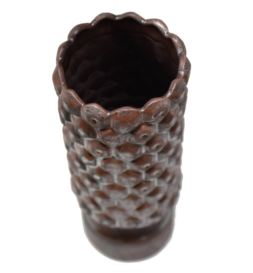 Vase -Bronzi- Keramik 21x9cm braun