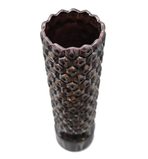 Vase -Bronzi- Keramik 37x11cm braun