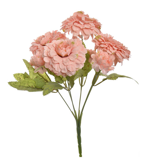 Stiel -Zinnia Busch- Kunstblume 28cm rosa