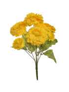 Stiel -Zinnia Busch- Kunstblume 28cm gelb