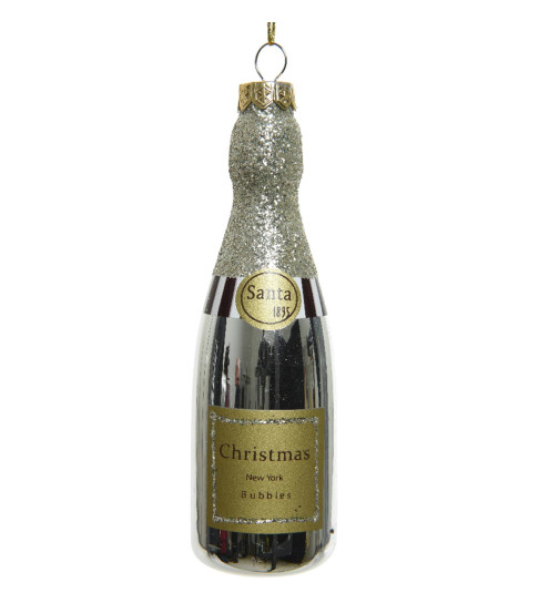 Baumkugel -Champagne- Glas 13x4cm gold