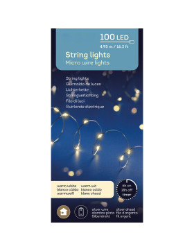 Lichterkette Micro 100-LED Batterie-Timer 495cm warmweiss