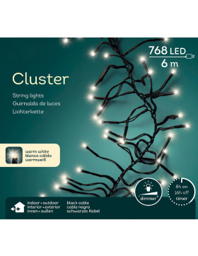 Lichterkette Cluster 768-LED Timer In-Outdoor 6m warmweiss