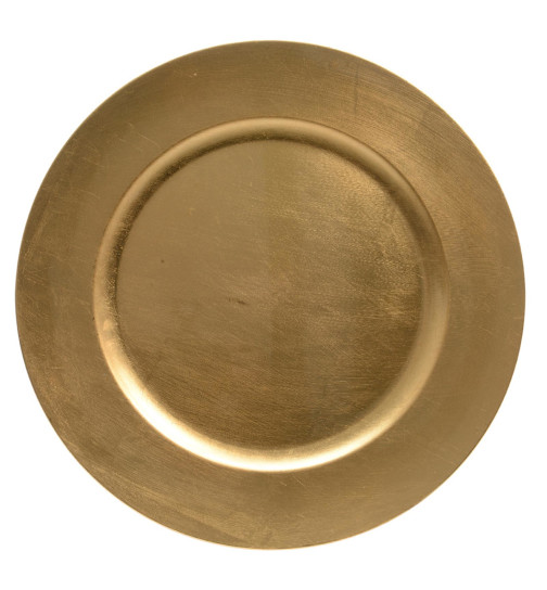 Teller -Xmas- Kunststoff 33cm gold