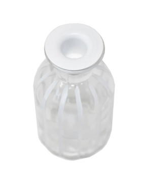 Vase -Bottled- Glas 14x7cm weiss