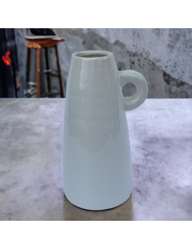 Vase -Gala- Steingut 20x13cm weiss