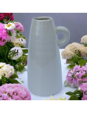 Vase -Gala- Steingut 20x13cm weiss