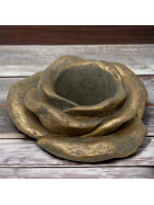 Tischdeko -Rose- Keramik 15cm gold
