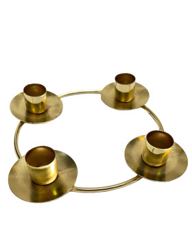 Kerzenleuchter -Ring- Metall 20cm gold
