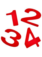 Zahlen -1234- 4er-Set Holz 5cm rot