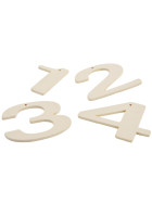 Zahlen -1234- 4er-Set Holz 5cm creme