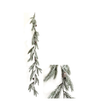 Girlande -Pine Needle- 190cm grün-snowy