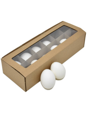 Eier -Huhn- Deko 12er-Set natur