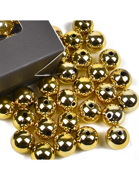Streu-Deko -Perlen- 28er-Set Kunststoff 15mm gold