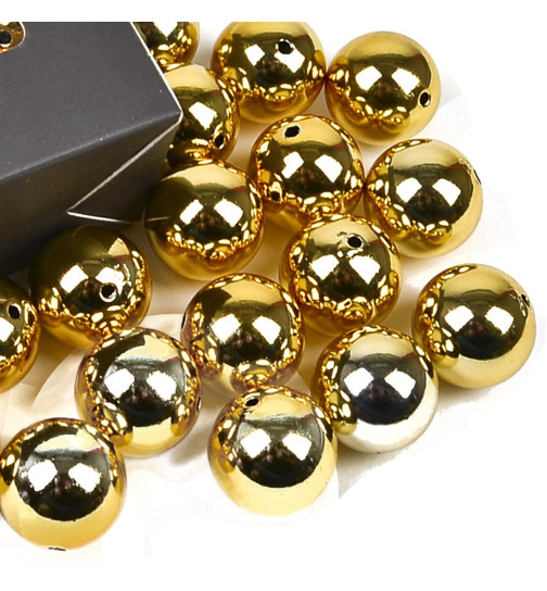 Streu-Deko -Perlen- 18er-Set Kunststoff 20mm gold