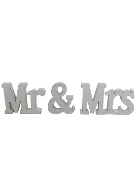 Schriftzug Mr&Mrs- Holz 34cm weiss
