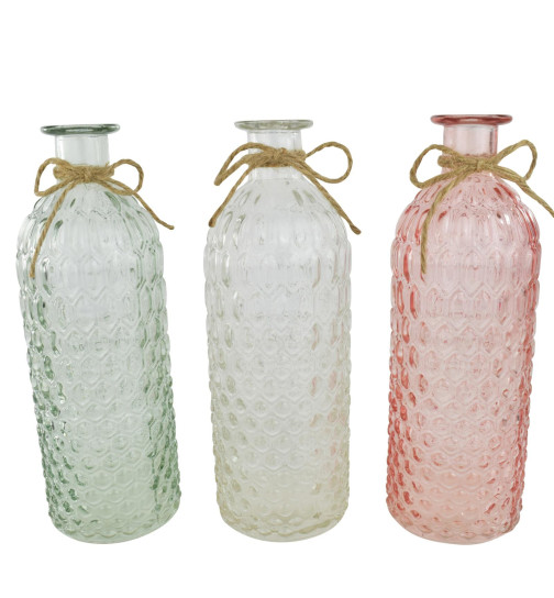 Vase -Cara- 3er-Set Glas 20cm mehrfarbig