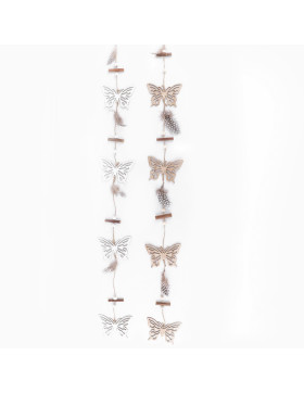Schmetterling Deko-Girlande 2ass 41cm natur-weiss