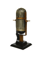 Mikrofon Vintage Deko Metall 20cm schwarz