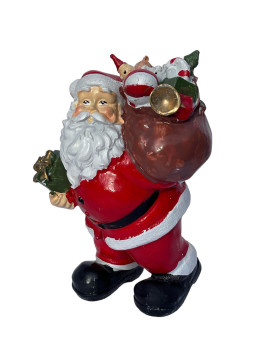 Weihnachtsmann Dekofigur Resin 17cm rot-weiss