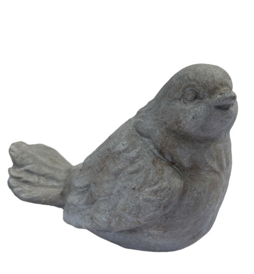 Vogel Deko 2ass Keramik 10cm grau