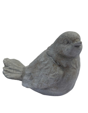 Vogel Deko 2ass Keramik 10cm grau