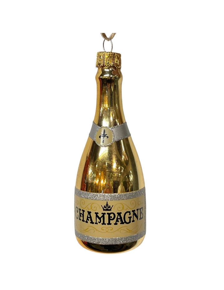 Baumkugel -Champagner- Glas Baumschmuck, 4,9 14cm Weihnachtsdeko gold