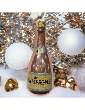Baumkugel -Champagner- Glas 14cm pink