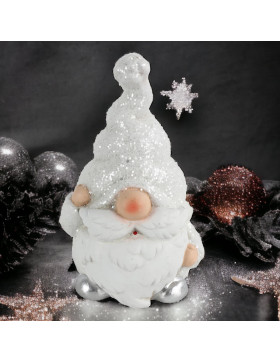 Weihnachtsmann -Jim- Keramik 14cm weiss