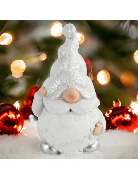 Weihnachtsmann -Jim- Keramik 19cm weiss