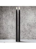 LED Tafelkerze -Gothic- 2er-Set Timer 38cm schwarz