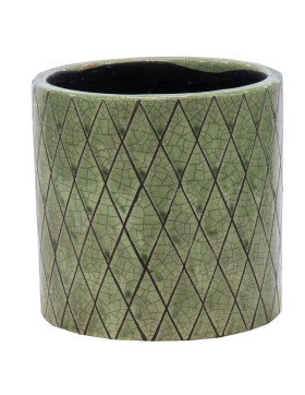 Blumentopf -Wiped- Keramik 17x18cm grün