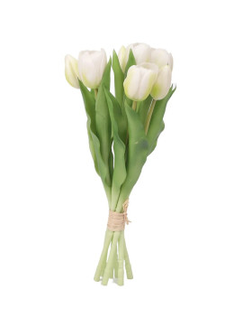 Tulpen Strauss Kunstblume 31cm weiss