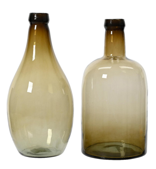 Vase -Fuego- 2ass Glas 38x18cm mehrfarbig