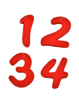 Zahlen -Advent- 4er-Set Holz 5cm rot