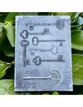 Wandbild 3D -Keys Art- 40x30cm grau-silber