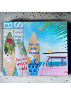 Wandbild 3D -Surf Beach- 50x60cm bunt