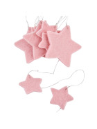 Sterne Deko-Girlande Filz 100cm rosa