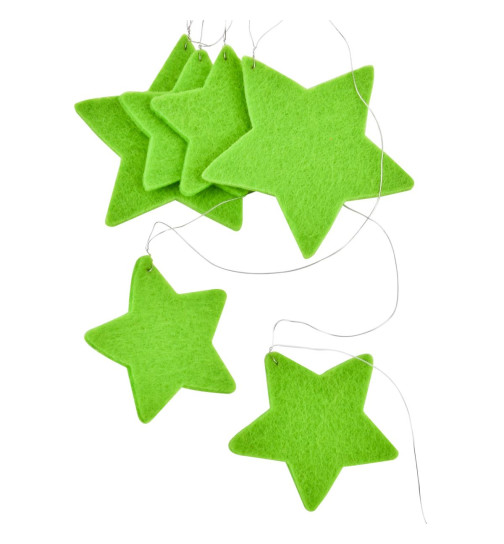 Sterne Deko-Girlande Filz 100x7cm grün